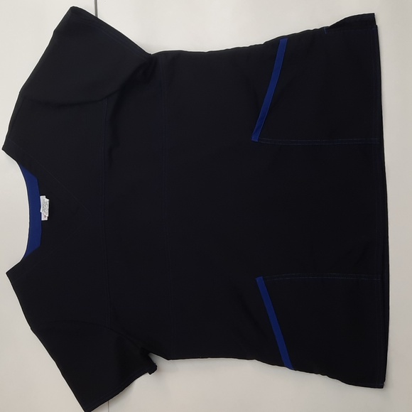 Scrubstar Tops Scrub Top By Scrubstar Size L Black With Blue Trim